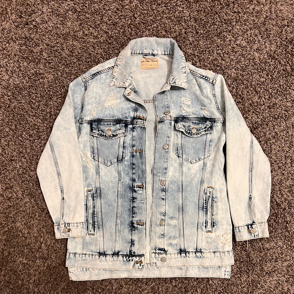 Free People XS oversized denim jacket.